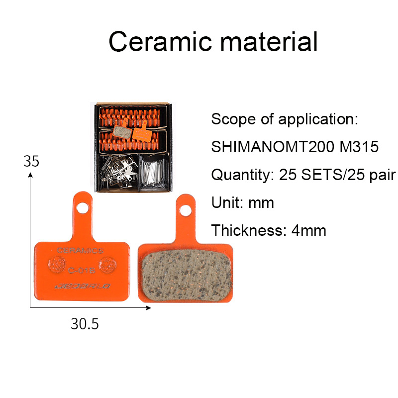 25 pairs bicycle disc brake pads Mountain bike metal ceramic brake pads riding cooling pads for SHIMANO SRAM AVID accessories: Red