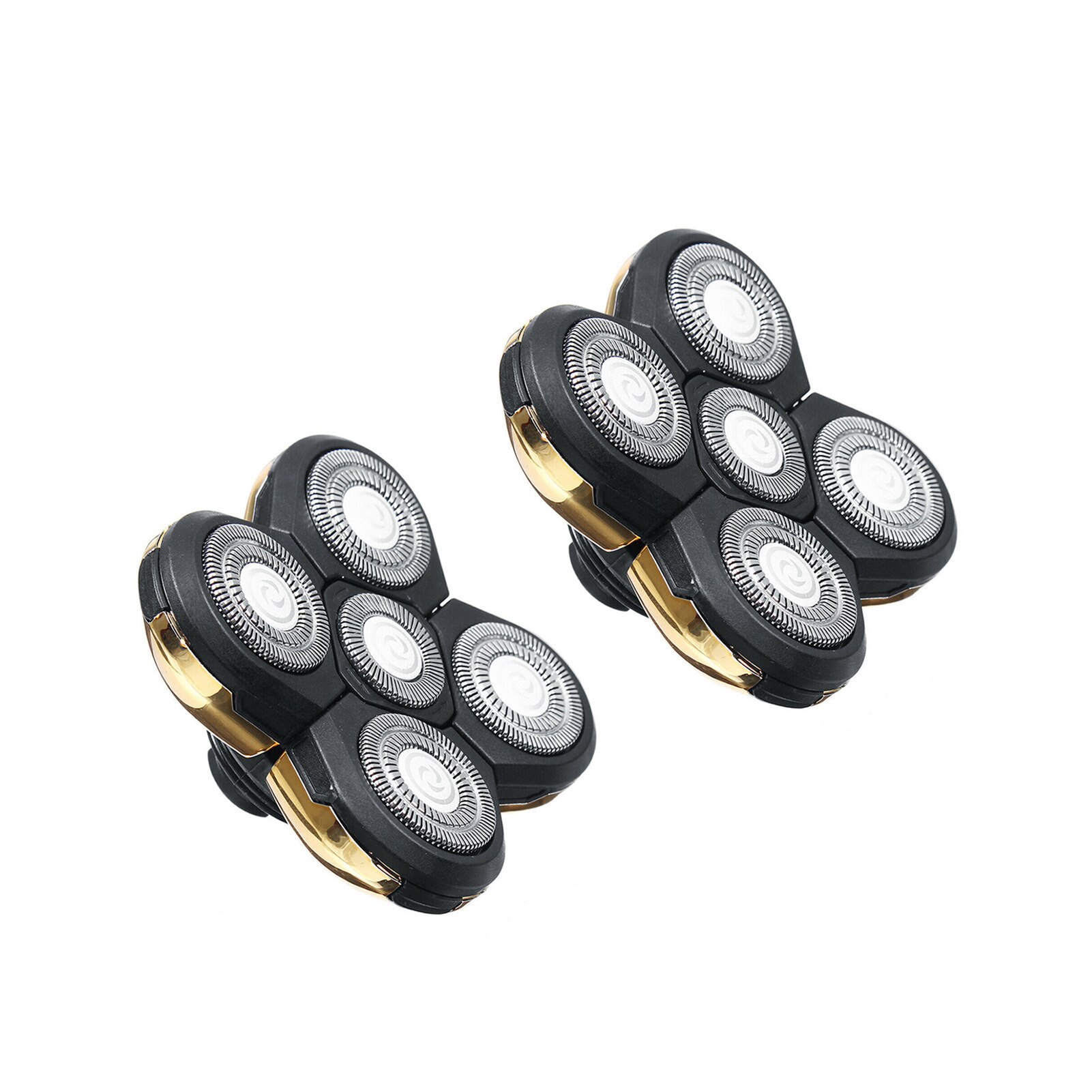 5 Heads Fast Easy Install Practical Shaving Shaver Head Universal Blade Floating Electric Razor Cutter Replacement Double Ring: Gold / L