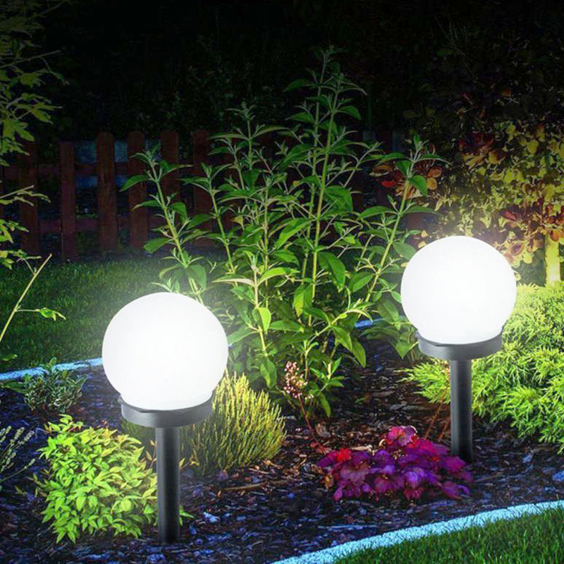 Solar Light LED white round ball lawn lamp outdoor waterproof garden park villa path landscape decoration lighting lamp