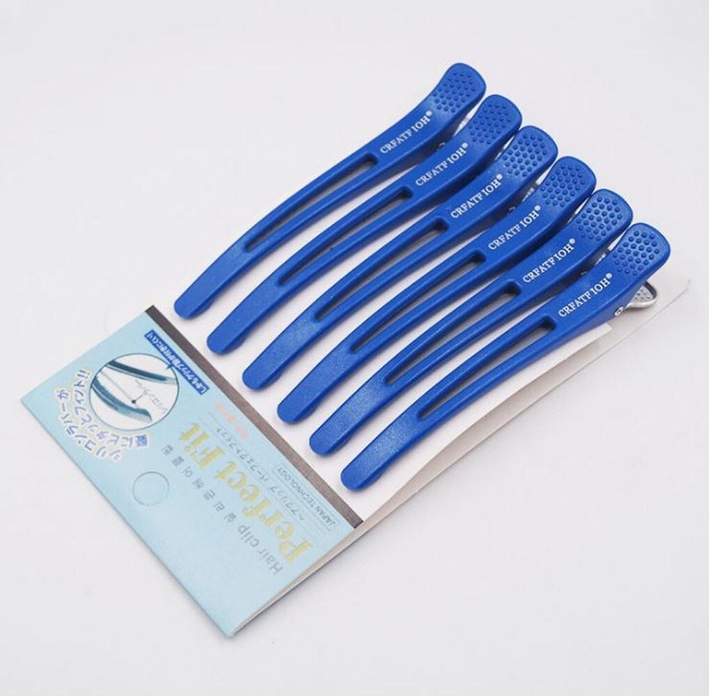 Pinzas para el pelo con forma de boca de pato, accesorio para peluquería, corte de pelo, para el hogar, color negro, 6 unids/set por juego