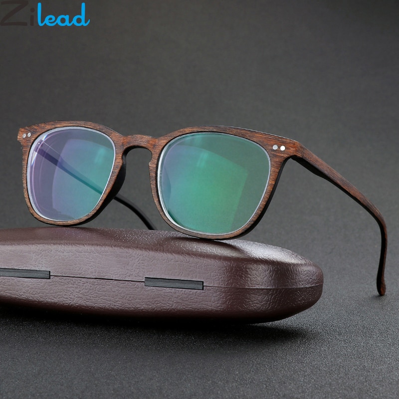 Zilead Smart Kleurveranderende Afgewerkte Bijziendheid Bril Imitatie Hout Bijziend Zonnebril Voor Vrouwen & Mannen Minus Brillen 0 ~-4.0