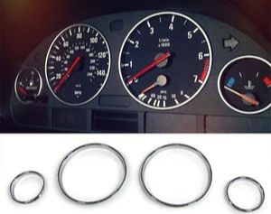 BMW E39 5 E38 7 E53 X5 Chrome Gauge Dash Dial Rings Bezel Trim Speedometer Tacho meter