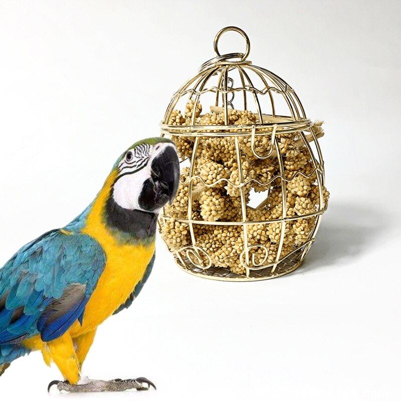 Vogel Schredder Spielzeug Edelstahl KäFeige Einzug Papier Nahrungssuche Papagei Gemüse Hirse Korb Container Nymphensittich Conure