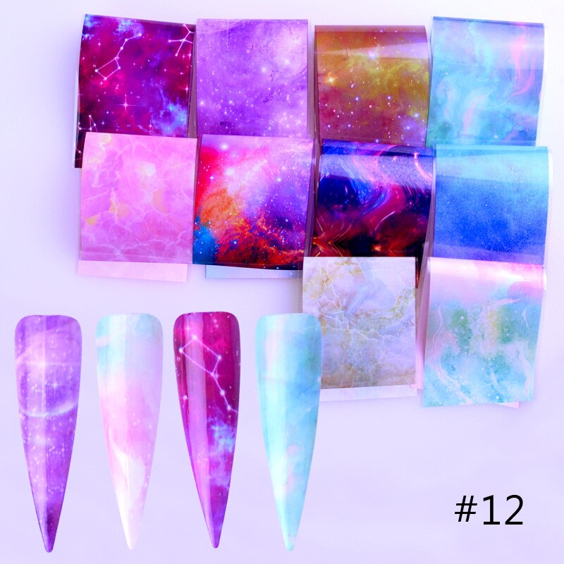 10pcs Nail Foil Polish Stickers Mix Flower Leopard Transfer Foil Nails Decal Sliders For Nail Art Decoration Xmas Designs: 12