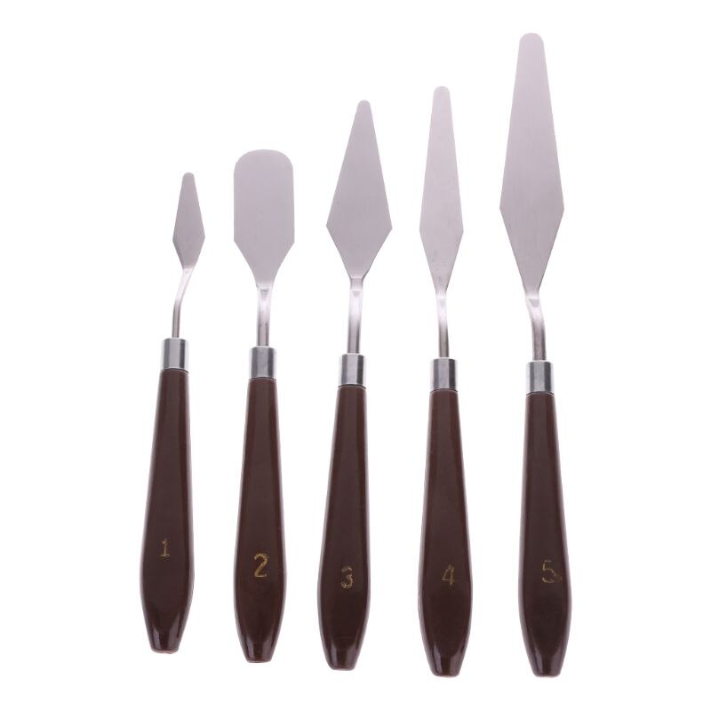 5Stck Professionelle Stahl Künstler Ölgemälde Kunst Malen Palette Spachtel