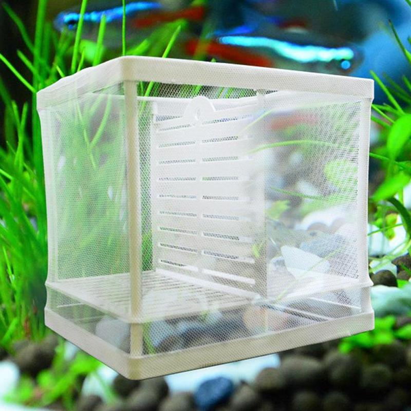 Aquarium Zucht Züchter Box Aquarium Inkubator Box Baby Fisch Isolation Net Brüterei Hängen Mesh Box Aquarium Zubehör