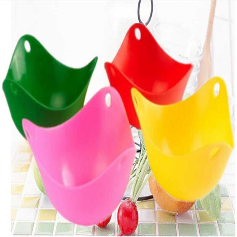4 Pcs/Set Silicone Egg Poaching Cups With Ring Standers Eggs Cooking for Microwave Stovetop Home Accessories: Default Title