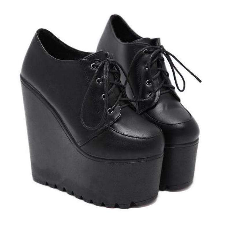 16cm Autumn Women Shoes Boots Women Wedges Heel Platform Ankle Boots