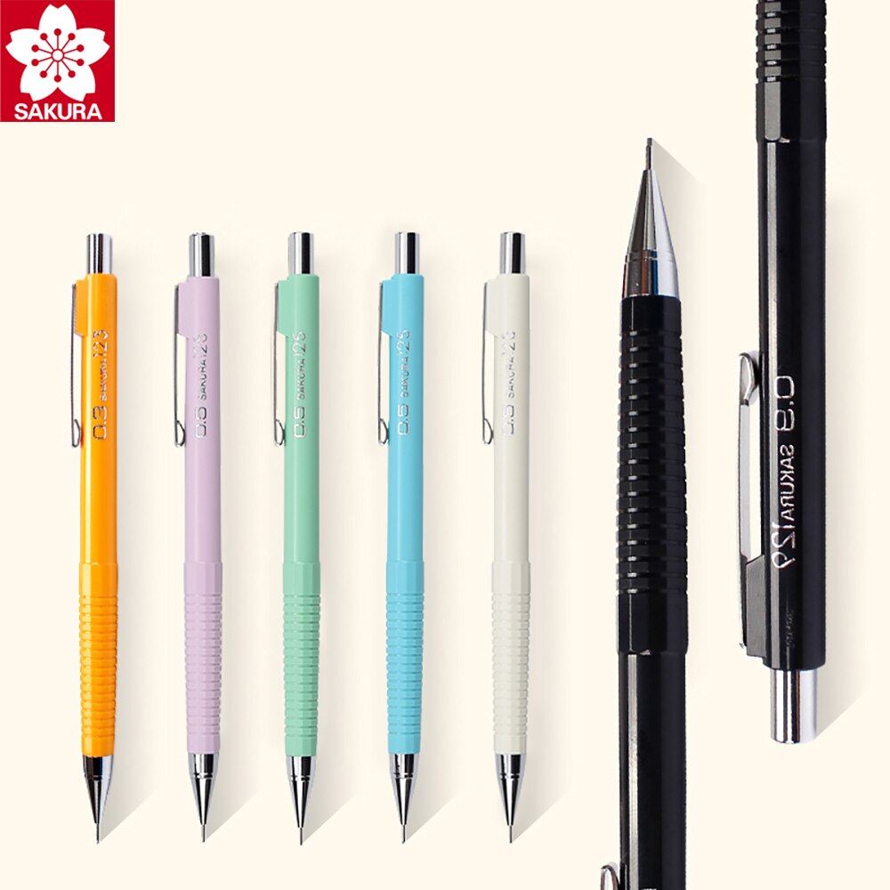 Crayon automatique japonais Sakura XS-123/125, 4 pièces, pour étudiants, , dessin, peinture, noyau Anti-rupture 0.3/0.5/0.7MM
