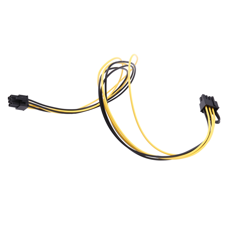 Cable de alimentación de 6 pines PCI-E a 8 pines (6 + 2) PCI-E (macho a macho) GPU, 50cm para tarjetas de imagen, placa de separación de servidor de minería, 6 uds.