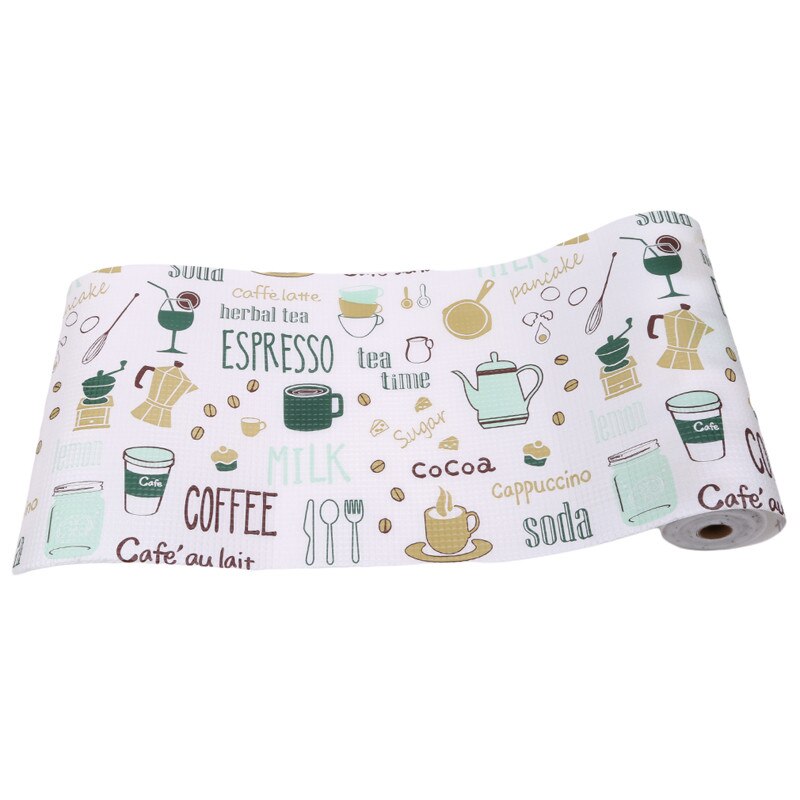 1 rull kök matbordslådor skåp hylla liners skåp placemat vattentät oljesäker flamingo skor skåp matta: Blå 45 x 200cm