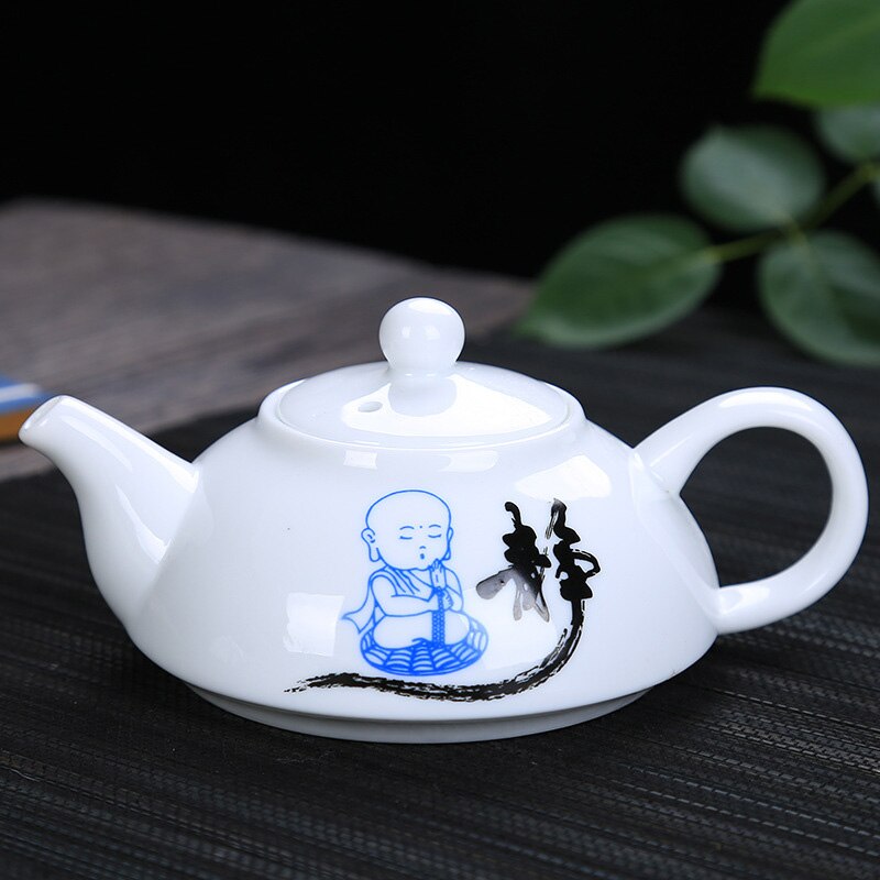 Prachtige blauw-witte porseleinen theepot, chinees drinkgerei, traditioneel landschapspatroon, theepot, keramische bloementheeset, theepot: 05