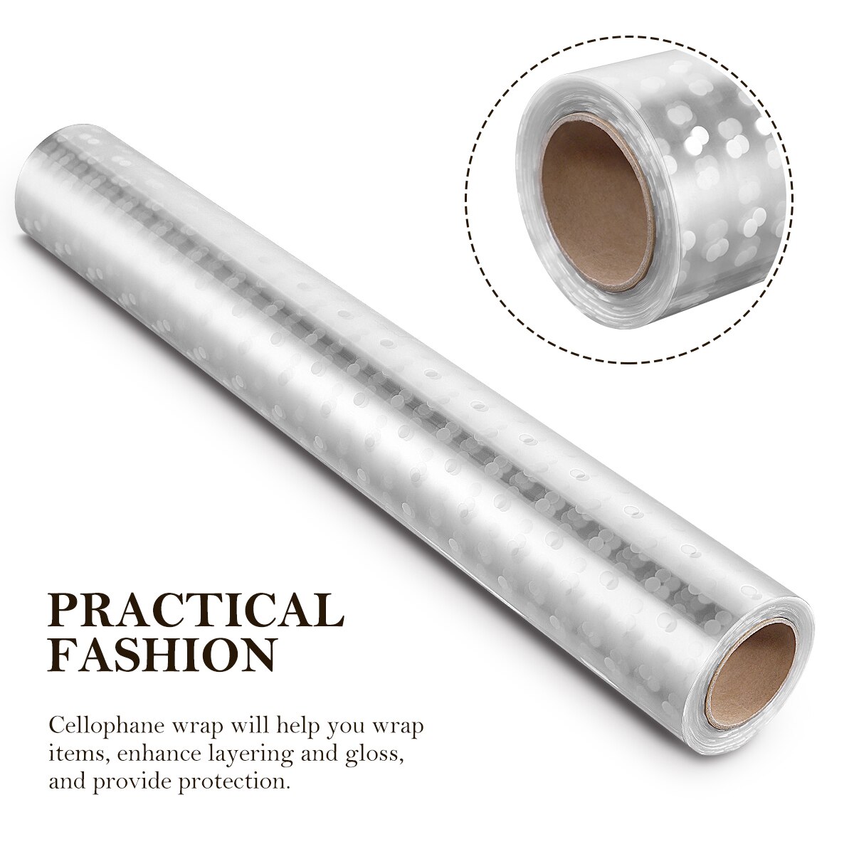1 Roll Cellophane Wrap Practical 3 Mil Thickness Cellophane Bags Cellophane Wrap Roll for Bouquet Arts & Crafts Baskets A50