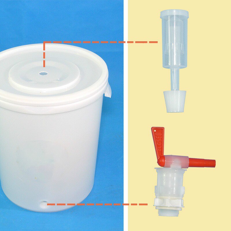 Barril de cerveza para el hogar de 30l, barril de fermentación, tanque para elaboración de licor de plástico, equipo de fermentación para cerveza, fermentador de vino, máquinas