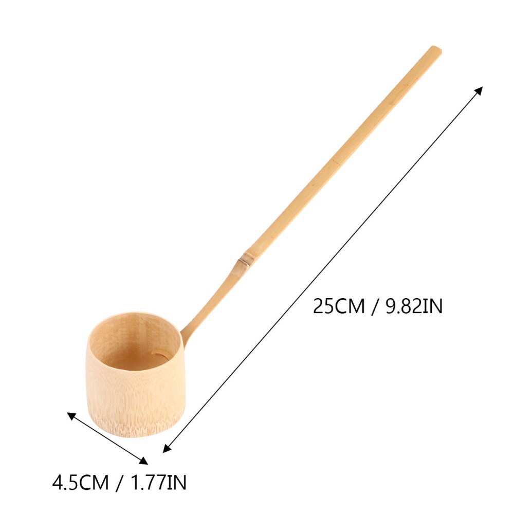 1pc Bamboo Ladle Japanese Style Water Ladle Long Handle Tea Spoon Bamboo Spoon