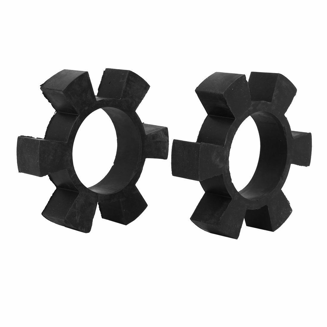 108Mm X 56Mm X 24Mm Rubber 6 Bloemblaadje Spider Coupler Dempers Zwart 2 Stuks