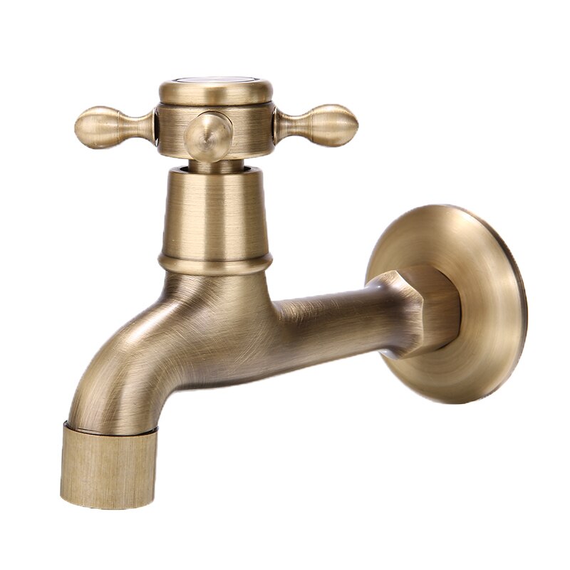 Wall Mounted Brass Taps Antique Wall Mounted Brass Kitchen Bathroom Washing Machine Single Faucet Taps Durable And Solid