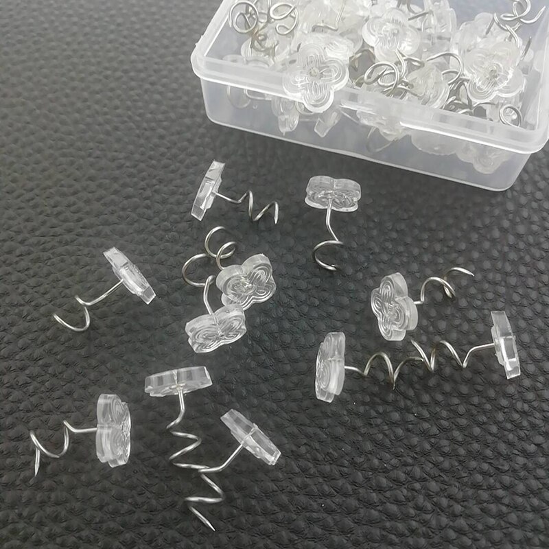 LMDZ 100/50 pcs Clear Stof Twist Pins Couch Stoel Auto Sofa Headliner Reparatie Losse Draperie Craft DIY Lokaliseren pins Met Doos