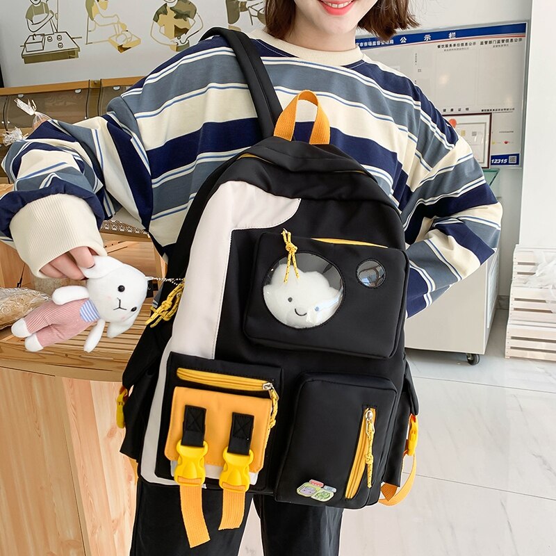 Cute Woman Backpack Women Large Capacity Simple School Bags for Teenage Girls Female Korean Harajuku School Student Bookbag AA28