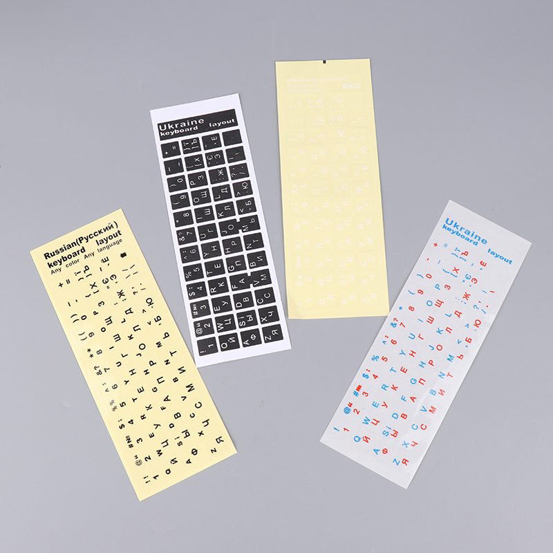 1pc Russian /Ukraine Smooth Round Keyboard Sticker Language Protective Film Layout Button Letters PC Laptop Accessories