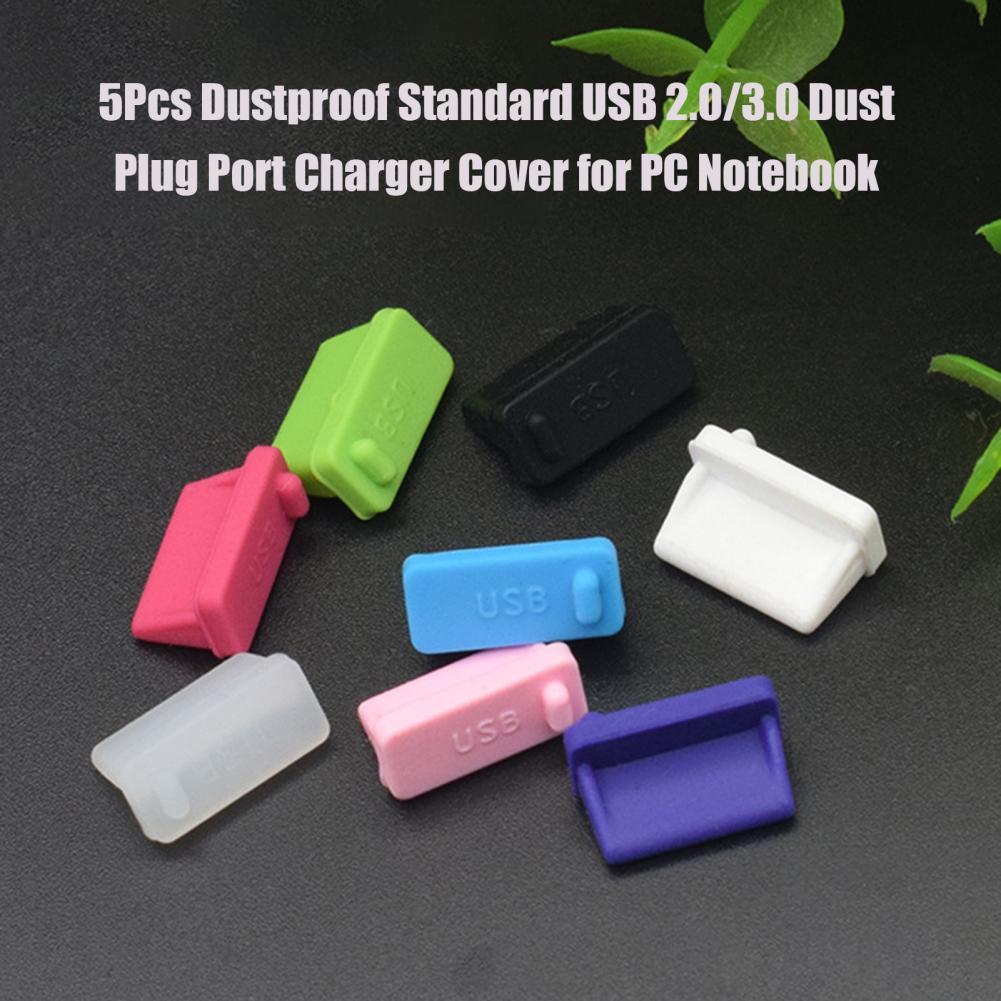 5Pcs Zachte Siliconen Stofdicht Standaard Data Plug Usb 2.0/3.0 Stof Plug Port Charger Cover Voor Pc Notebook laptop Desktop Telefoon