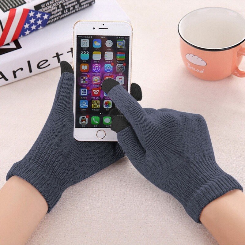 Conjunto de gorro y bufanda de punto para hombre, conjunto de 3 piezas de gorro y guantes de felpa cálida para deportes al aire libre, gorro de esquí, bufandas de anillo sólido, Invierno