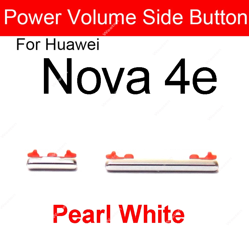 Botones de volumen de encendido y apagado lateral para Huawei Nova 3, 4, 3i, 3e, 4e, subir y bajar volumen, Nova 3, 4, teclas laterales de alimentación, piezas de repuesto: Azul oscuro