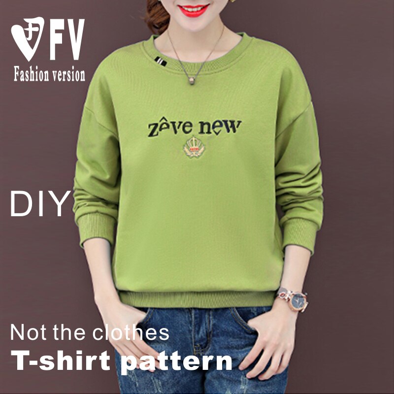 Pattern making women's knitted long-sleeved T-shirt pattern sewing structure drawing 1:1 pattern physical BXS-56