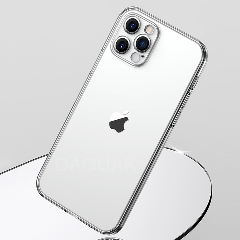 Funda protectora de silicona para iPhone, funda trasera transparente a prueba de golpes para iPhone 11 12 Pro Max 6 7 8 XS MAX X XR