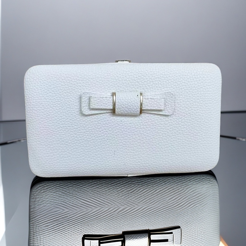 Nuevas carteras clásicas de , cartera para mujer, bolso móvil con lazo, tarjetero largo, bolso de mano de bolsillo, billetera bonita: Default Title