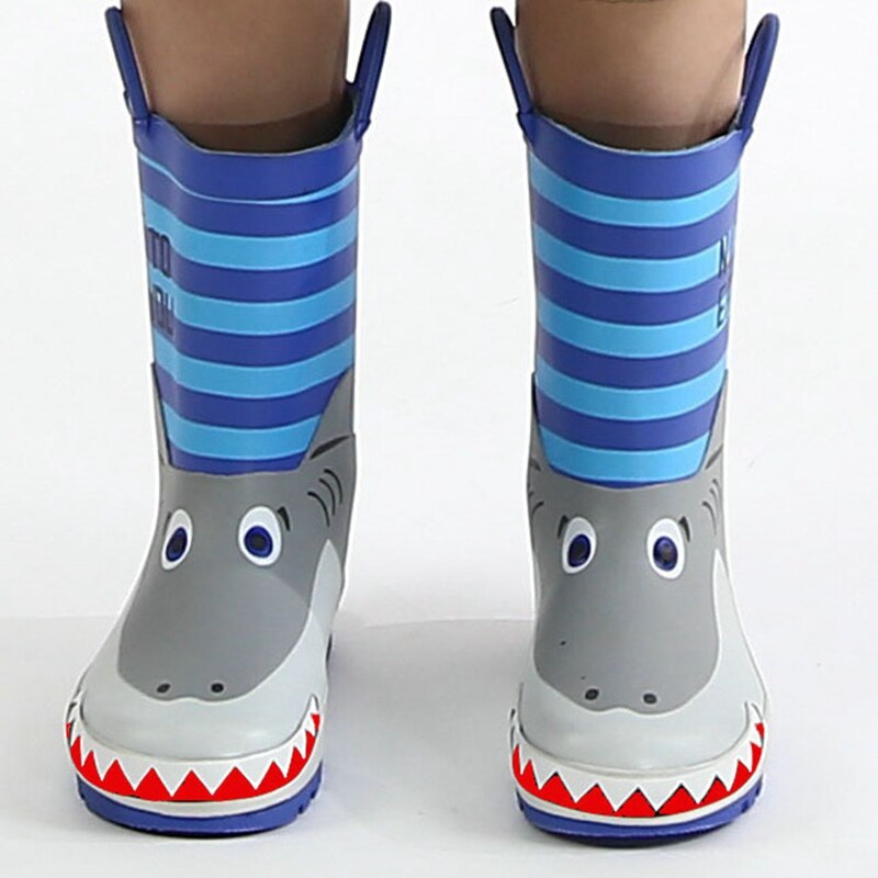 Cartoon Haai Kinderen Regen Laarzen Jongen Meisje Waterdichte Schoenen Mode 3D Gedrukt Kinderen Rubber Laarzen Antislip Baby water Schoenen
