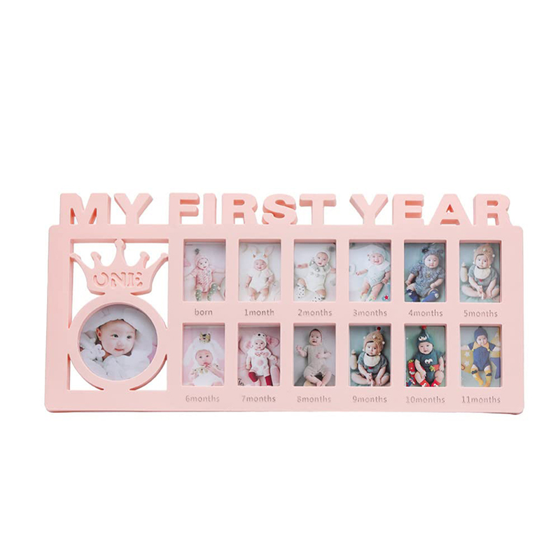 1pc Säugling Ich bin ersten Jahr Bilderrahmen 12 Monate Baby Meilenstein Foto rahmen & mein erstes Jahr Bilder zeigen wachsende Erinnerung Dekor