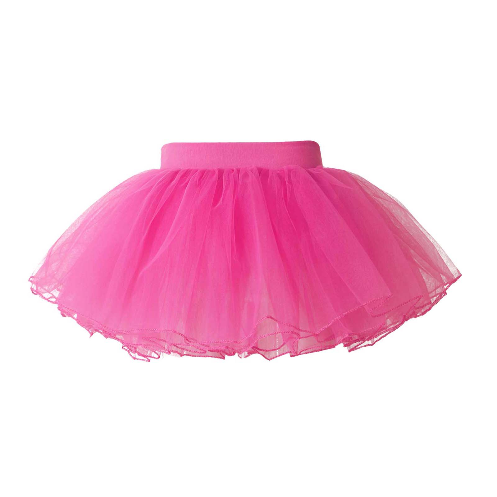 Mini jupe Tutu de danse de Ballet pour filles, 4 couches, en Tulle, tenue de bal de princesse pour anniversaire: Hot Pink / S