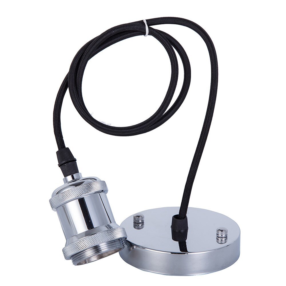 Portalámparas Vintage Edison E27 con cable Industrial estilo de base de lámpara E27 E26 Base DE portalámparas para lámpara de techo colgante: Silver