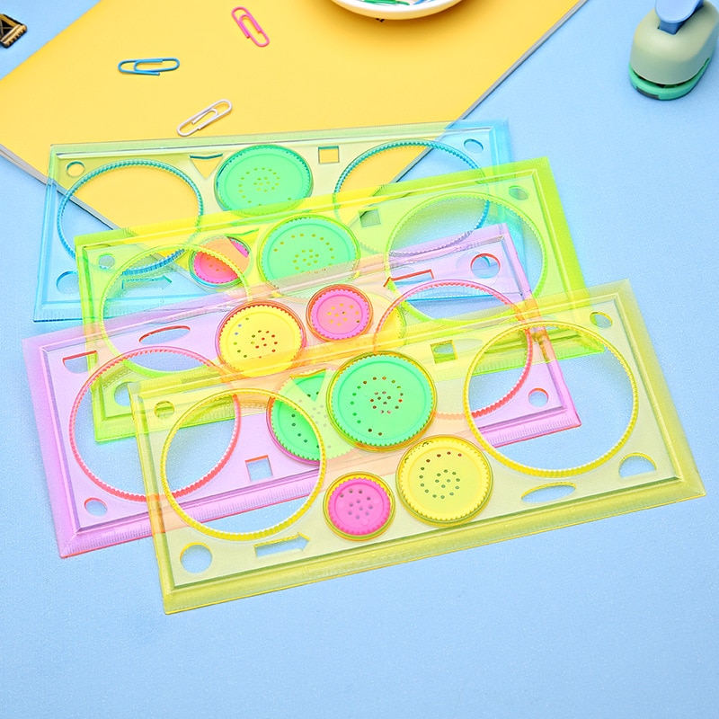 4 pcs/set Spirograph Geometric Ruler Learning Drawing Tool Stationery For Student Drawing Stencils Set
