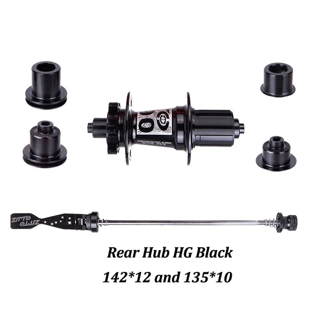 ZTTO Mountain Bike 32 Holes Disc Brake Hub DR190 54T Ratchet Bearings Thru Axle Quick Release HG XD MS Front Rear 15x100 12x142: Rear Hub HG Black