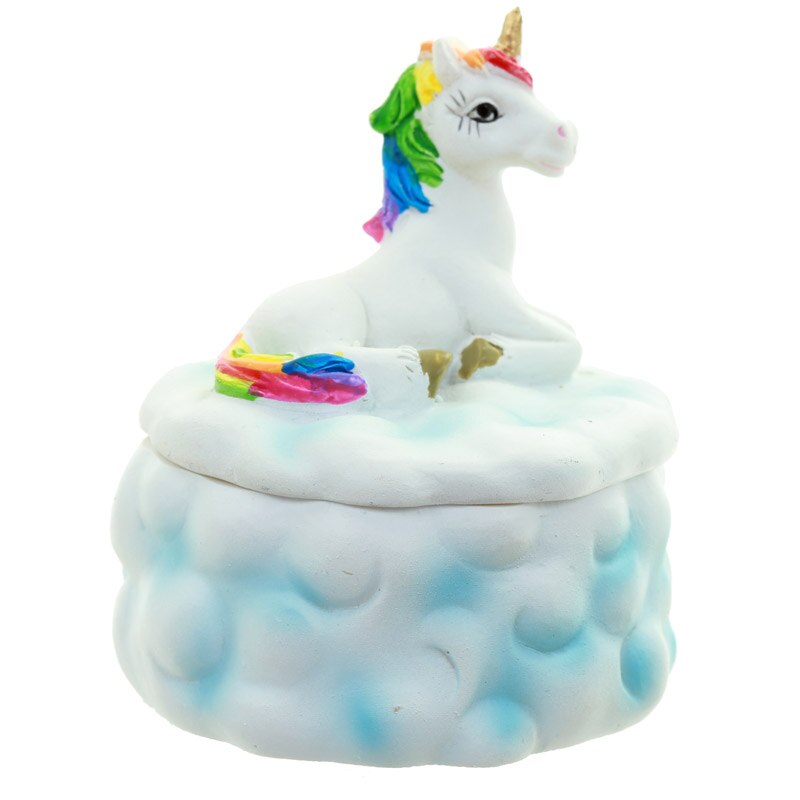 Samleobjekt regnbue enhjørning sky smykkeskrin fairy horse smykkeskrin smykkeskrin sky keepsake box med eventyr enhjørning lokk