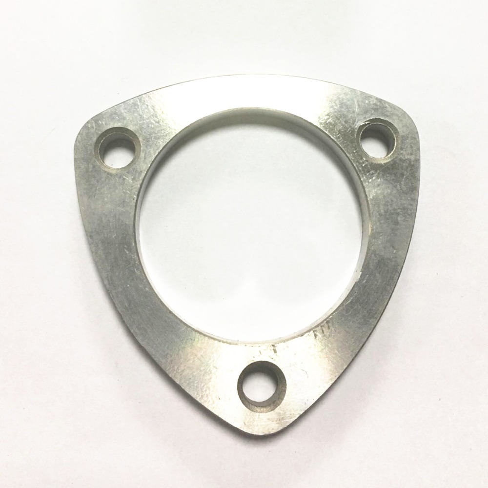 Rustfrit stål trekant 3 bolte 2 " 2.5 " 3 " lyddæmper udstødningsrør flange pakning header ned manifold samler bil flanger