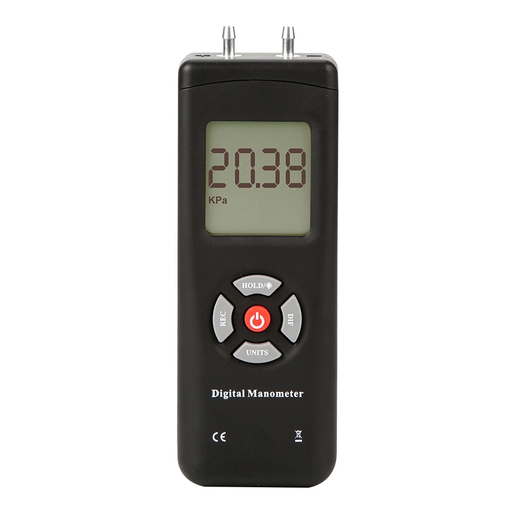 TL-100 Handheld Battery Powered Easy Apply LCD Screen Digital Manometer Pressure Gauge Measuring Tool Portable Testing Backlight