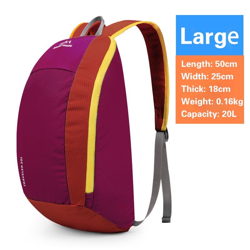 Maleroads Hiking Backpacks Travel Unisex Folding Backpack Lightweight 10L 20L Waterproof Outdoor Travel Backpack Hiking Camping: Purple-20L