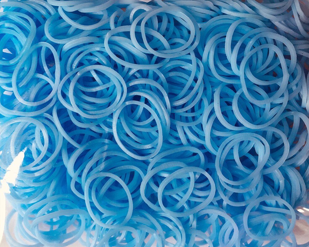 300 Rainbow Rubber Band For Bracelets Necklaces DIY Jewelry Making Handmade Colorful Loom Rubber Bands Accessorie Children: Jelly blue
