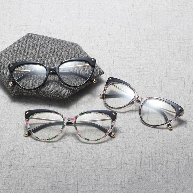 Frauen Optische Brillen Rezept Metall Beine und Acetat Rand Brille für Frauen Brillen Brillen Rahmen Katze-Auge Stile