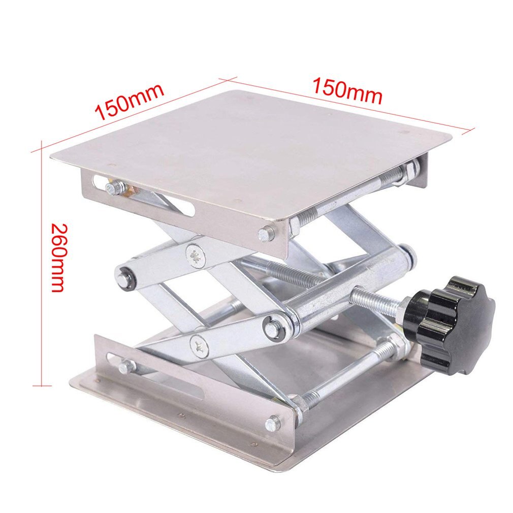Stainless Steel Lifting Table Manual Aluminum Oxidation Lifting Table Laboratory Lifting Device Lab Lifting Stand Rack: 150X150X260mm