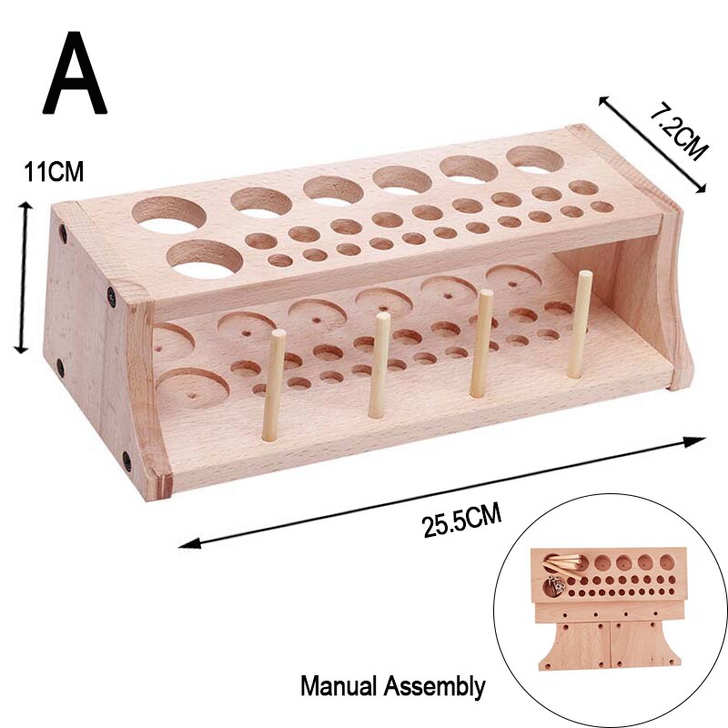 24/46/68/76/98 Holes Wooden Leathercraft Rack Stand DIY Carving Punching Tools Holder Organizer Storing Leather Tool Storage Box: A