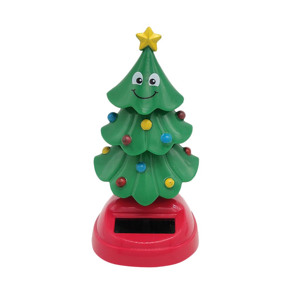 Op zonne-energie werkende dansende kerstboom, op zonne-energie schuddende speelgoedauto, op zonne-energie schommelende decoratie, cartoon auto, poppenauto-interieur voor kinderen, speelgoed