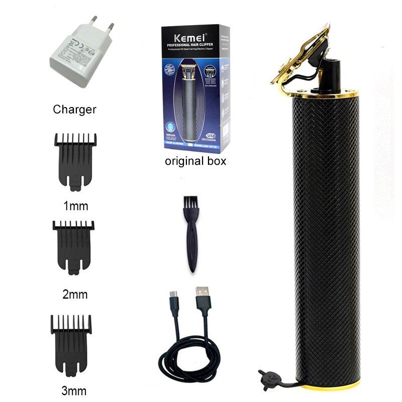 Kemei 1971 Pro Li t-outliner squelette lourd frappeur tondeuse sans fil hommes 0mm tête à baldaquin tondeuse à cheveux finition Machine à couper les cheveux tondeuse kemei 1971: 1971B Adapter box