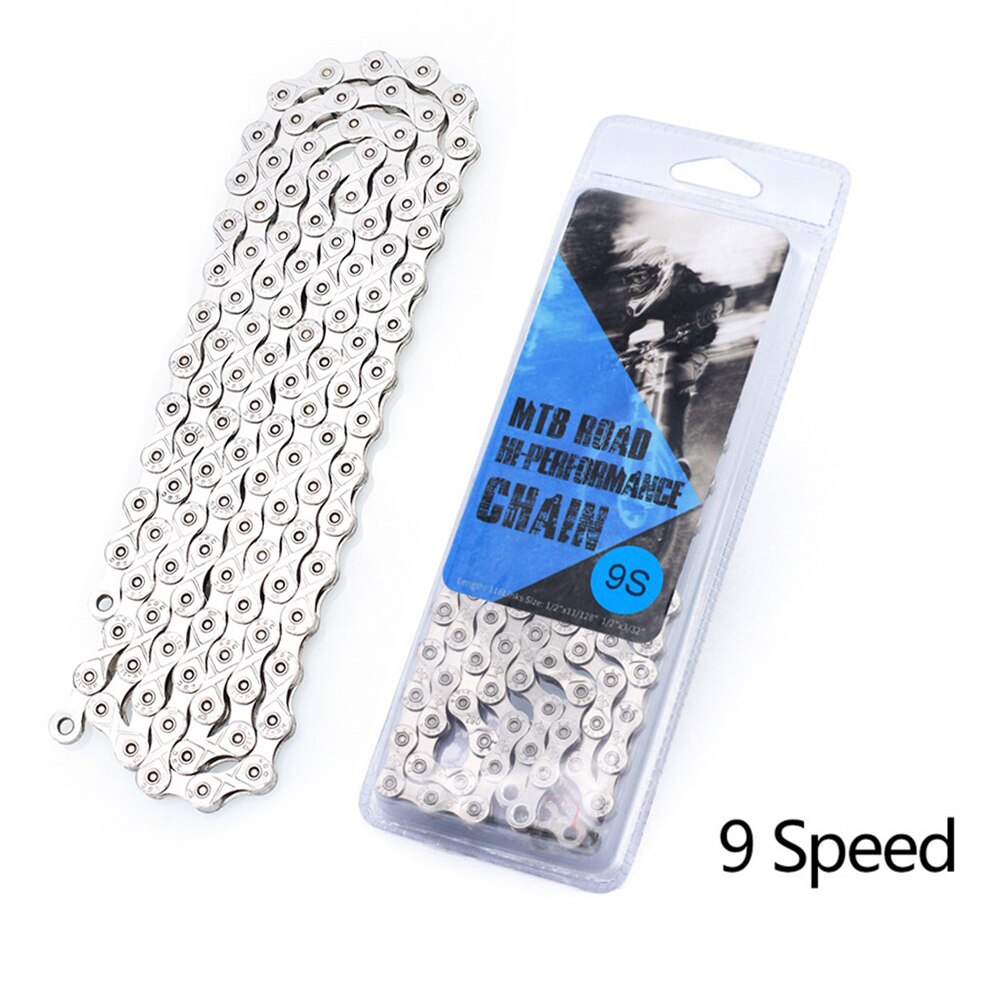 Bicycle Chain Mountain Bike Chain 6 7 8 /9/ 10/ 11 Speeds Mountain Cycle Fully Electroplated Silver Chain For Road Bike Parts: 9s