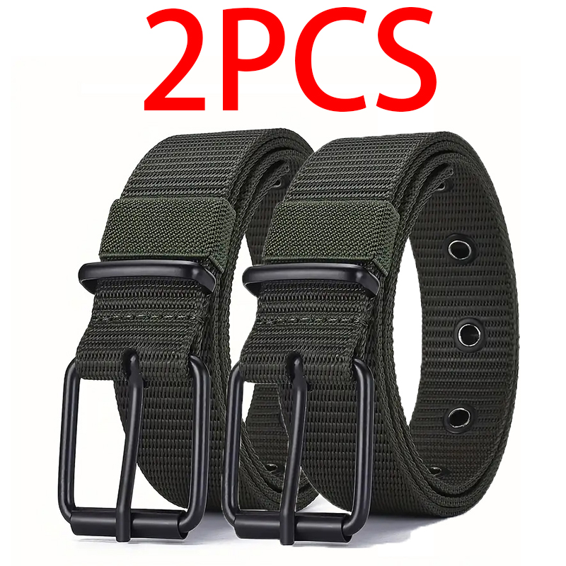 Cinturón de nailon súper duradero para hombre con hebilla de liberación rápida, adecuado para ropa de trabajo diaria, versátil tanto para hombres como para mujeres: Plata