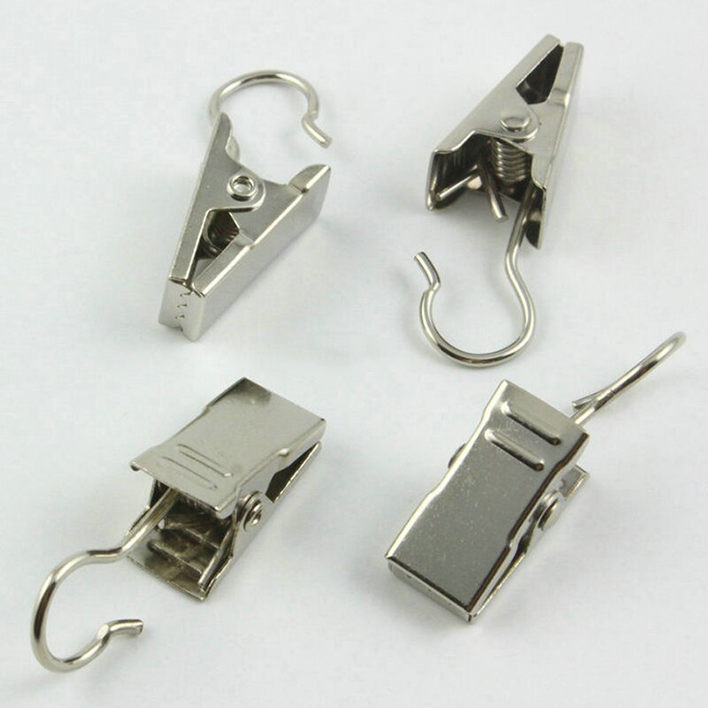 10pcs Heavy Duty Curtain Stainless Steel Clips Hook Bath Curtain Curtain Hook Clips Rod Clothes Clips Pegs Silver Shower Cl R4Z3