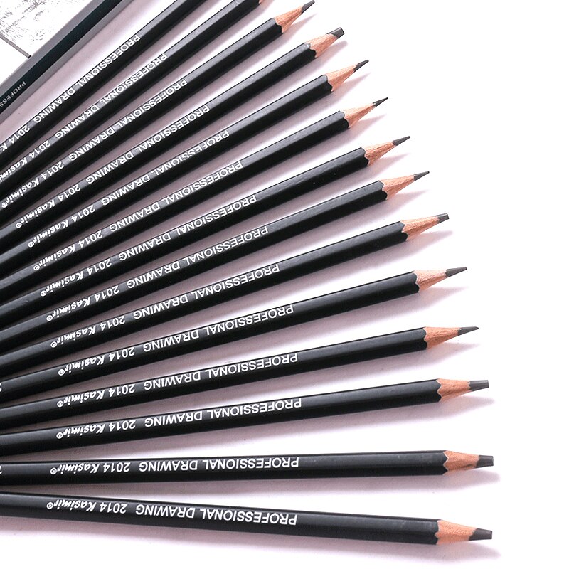 14pcs/Box Kasimir Drawing Pencil Set Art Sketch Thick Lead HB 2H 4H 6H B 2B 3B 4B 5B 6B 7B 8B 9B 10B 12B Pencils for School